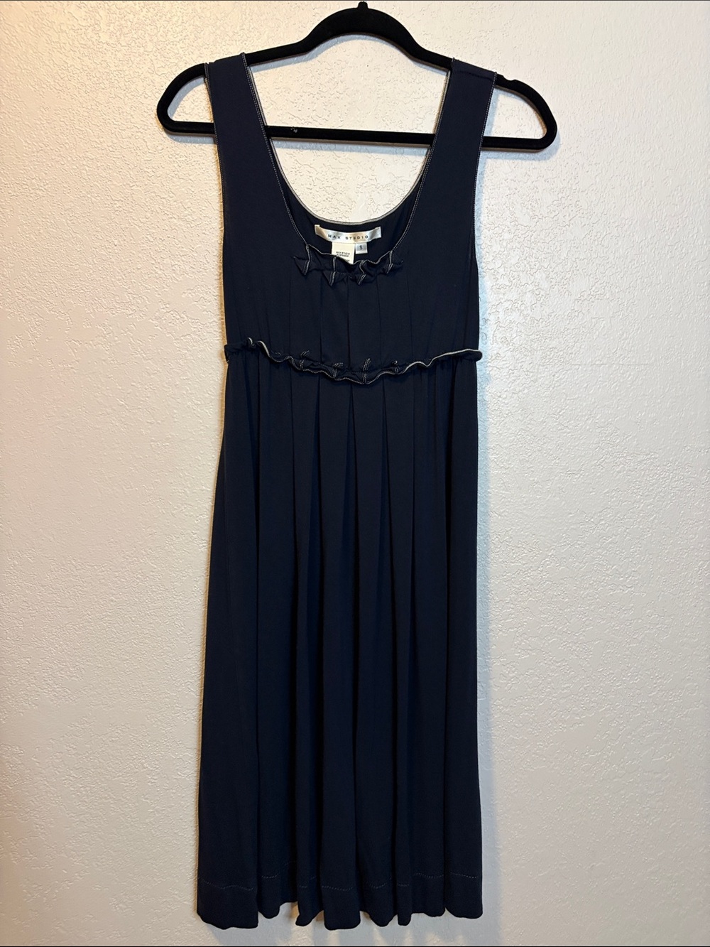 Max Studio stretch knit midi summer dress black size Small